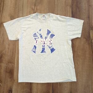 VTG New York Yankees Giants Adult XL Shirt MLB NFL Baseball Football NY Faded‎
